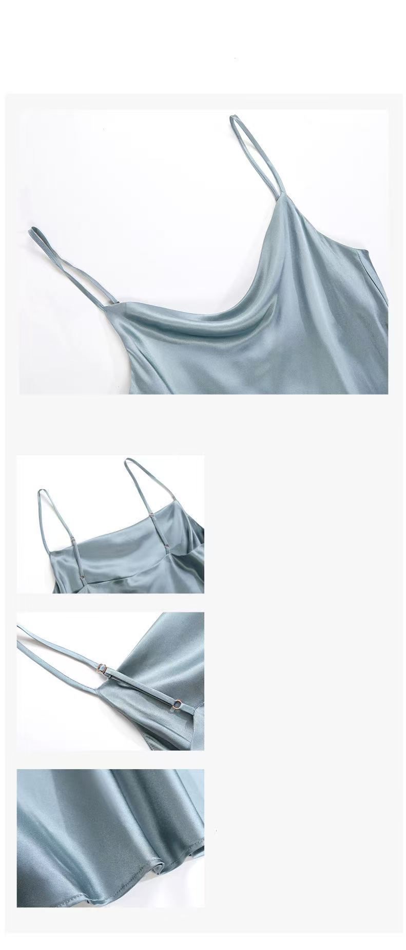 Pure Mulberry Silk Cowl Neck Cami Nightdress