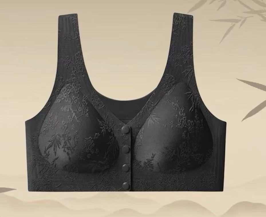 MEIZHAI Front-Closure Wireless Push-Up Bra