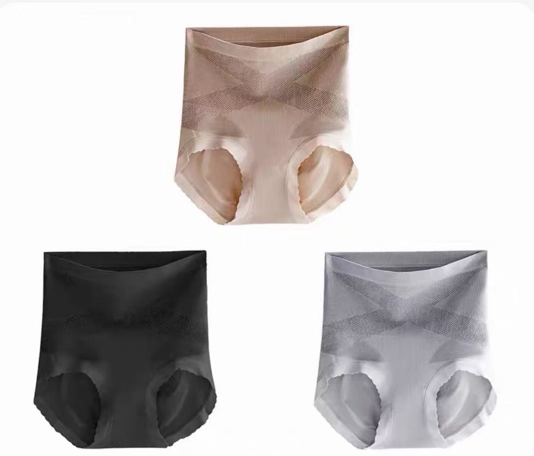 High-Waist Seamless Shaping Briefs – X-Band Tummy Control Sculpt Fit (MEIZHAI) 3-Pack
