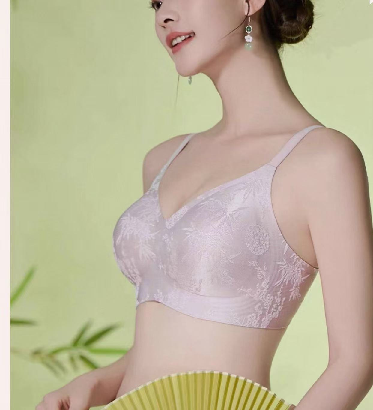 MEIZHAI Wireless Embossed Jacquard Bra