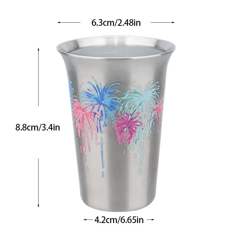 Fireworks Bloom Color-Changing Stainless Steel Cup Set – 2 Pack