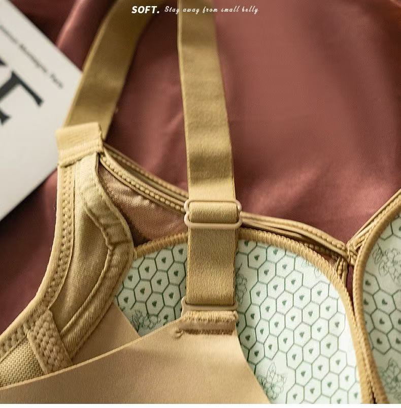 MEIZHAI Wireless Satin Push-Up Bra