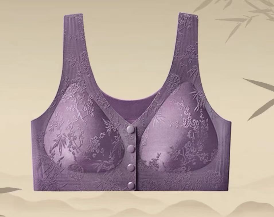 MEIZHAI Front-Closure Wireless Push-Up Bra