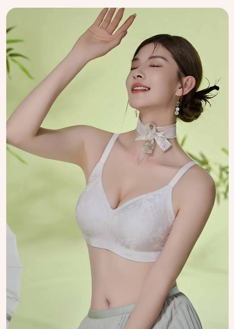 MEIZHAI Wireless Embossed Jacquard Bra