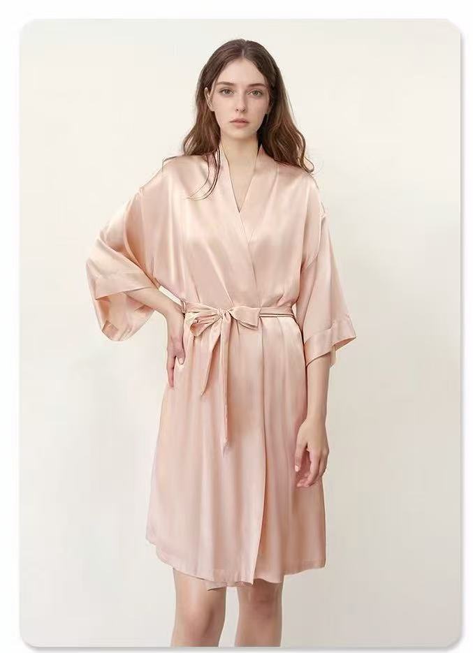 Luxury Pure Mulberry Silk Robe | Elegant Sleepwear for Women