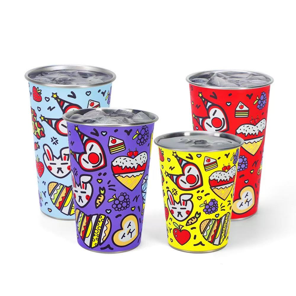 Doodle Color-Changing Stainless Steel Cup Set – 2 Pack Cold Reactive Tumblers