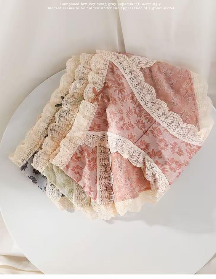 High-Cut Lace Briefs – Soft No-Dig Comfort Fit (MEIZHAI) 3-Pack