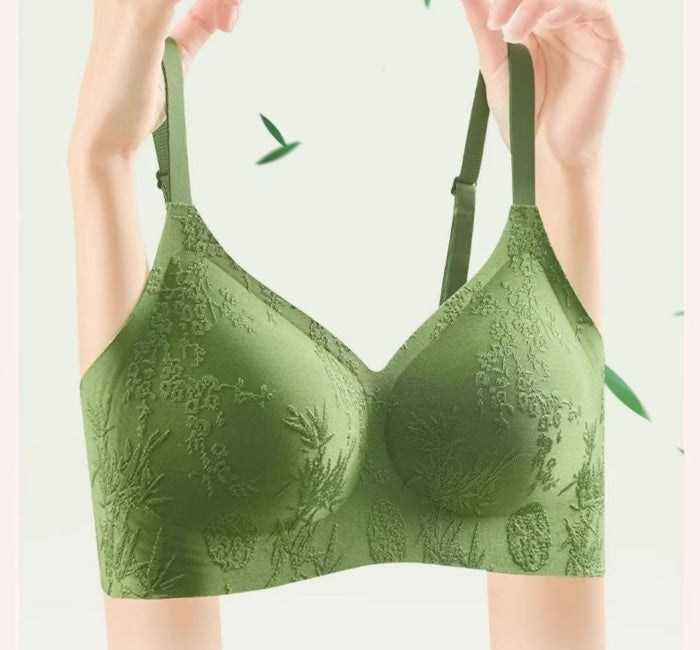 MEIZHAI Wireless Embossed Jacquard Bra