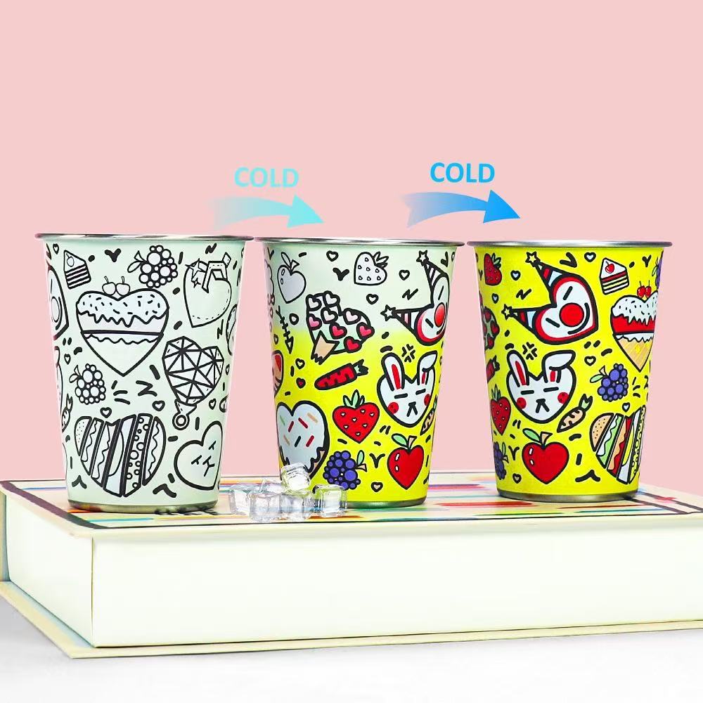 Doodle Color-Changing Stainless Steel Cup Set – 2 Pack Cold Reactive Tumblers