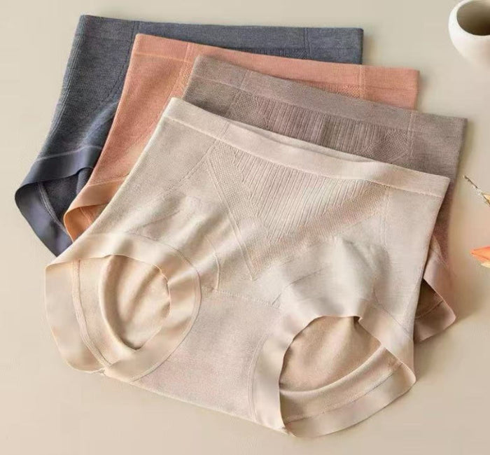 High-Waist Seamless Shaping Panties – Soft Cotton Comfort Tummy Control (MEIZHAI) 3-Pack