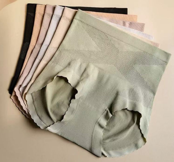 High-Waist Seamless Shaping Briefs – X-Band Tummy Control Sculpt Fit (MEIZHAI) 3-Pack