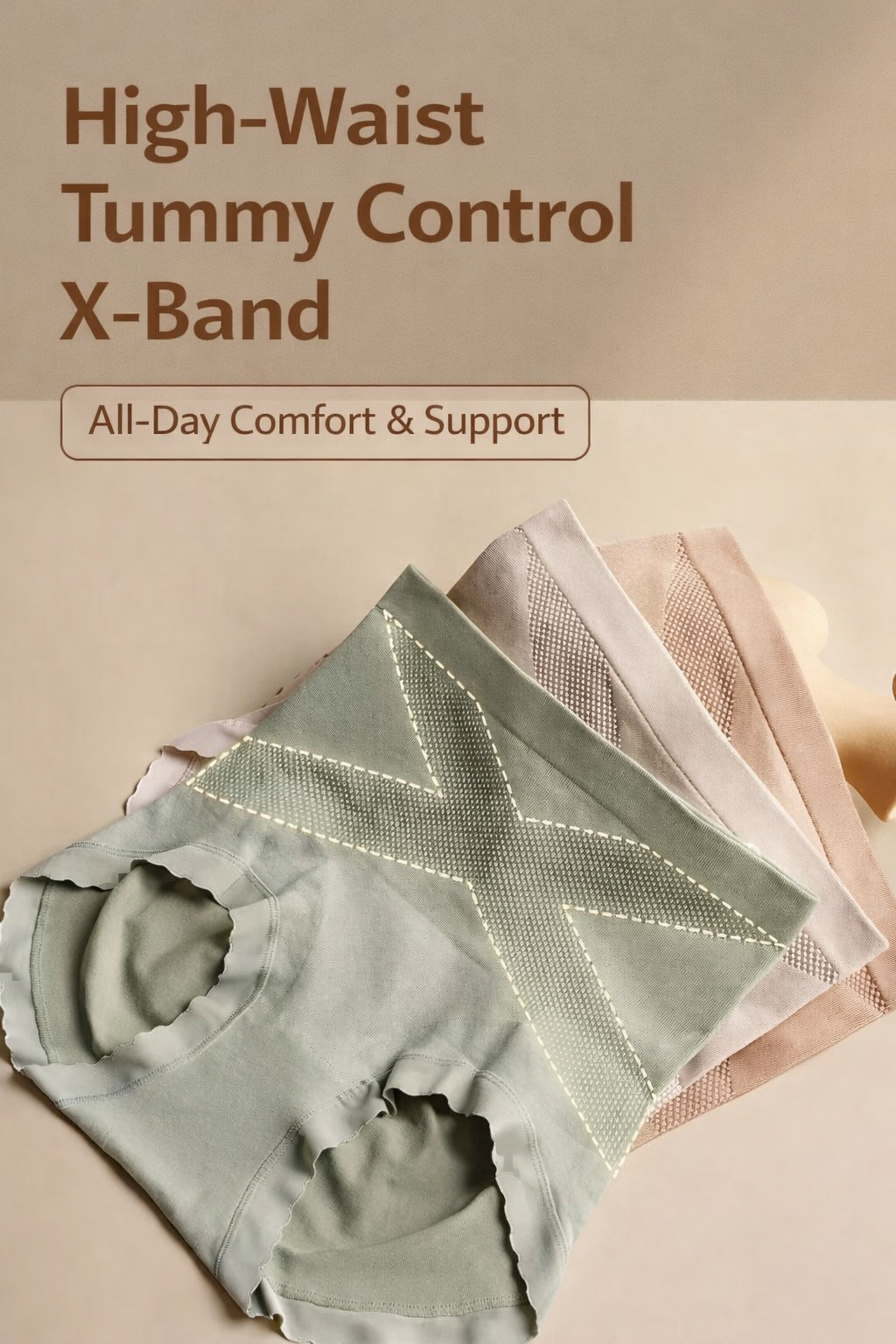 High-Waist Seamless Shaping Briefs – X-Band Tummy Control Sculpt Fit (MEIZHAI) 3-Pack