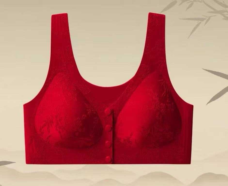 MEIZHAI Front-Closure Wireless Push-Up Bra