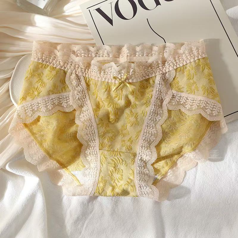 High-Cut Lace Briefs – Soft No-Dig Comfort Fit (MEIZHAI) 3-Pack