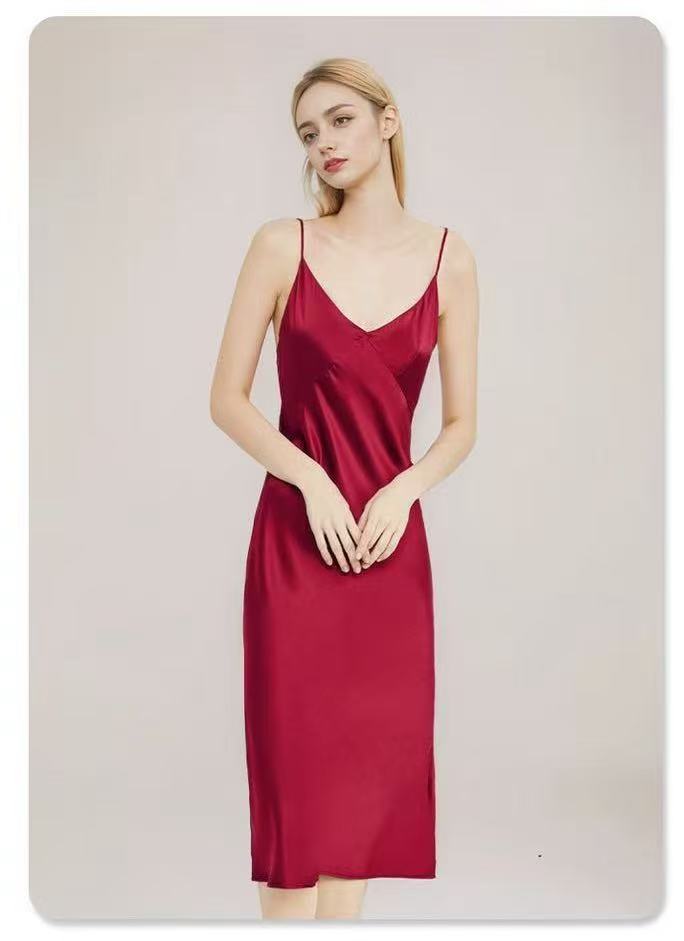 Luxury Pure Mulberry Silk Long Cami Nightdress