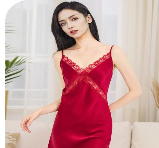 Pure Mulberry Silk Lace Nightdress