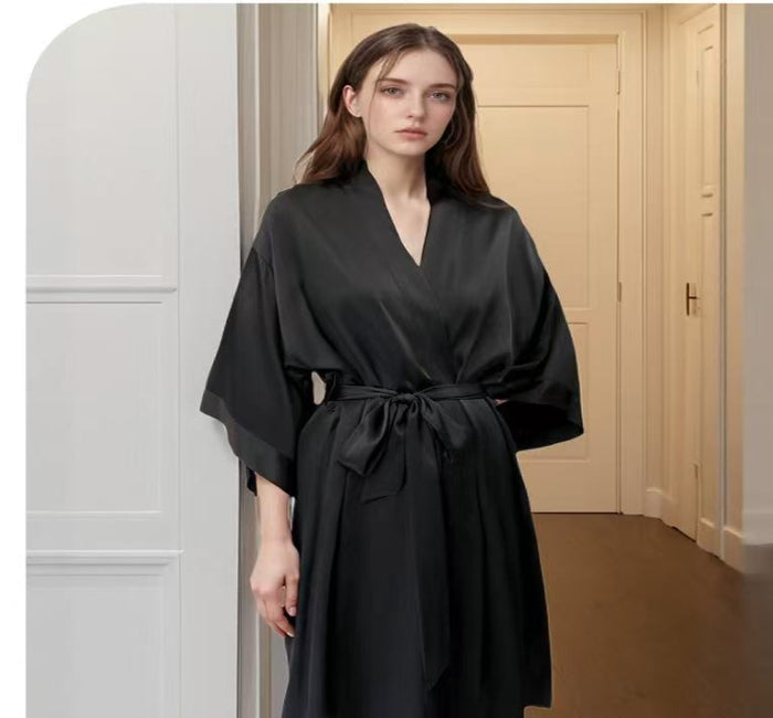 Luxury Pure Mulberry Silk Robe | Elegant Sleepwear for Women
