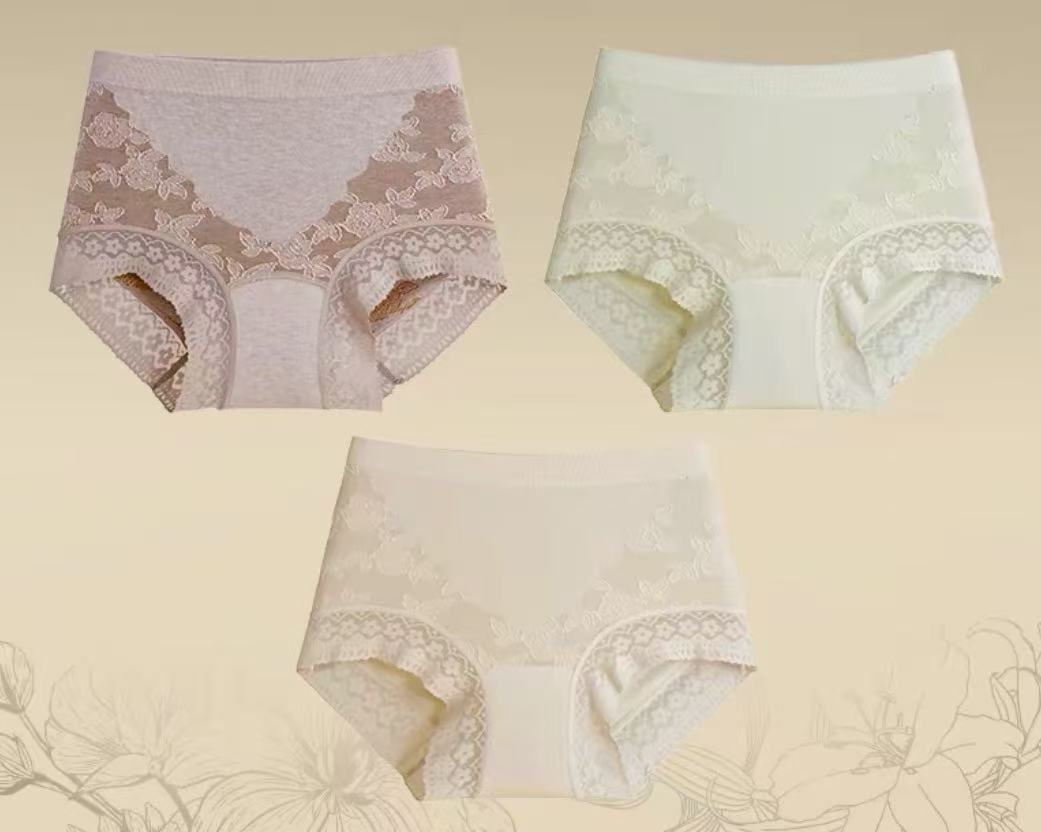 Seamless Jacquard Lace Panties – Soft Comfort Full Coverage (MEIZHAI) 3-Pack