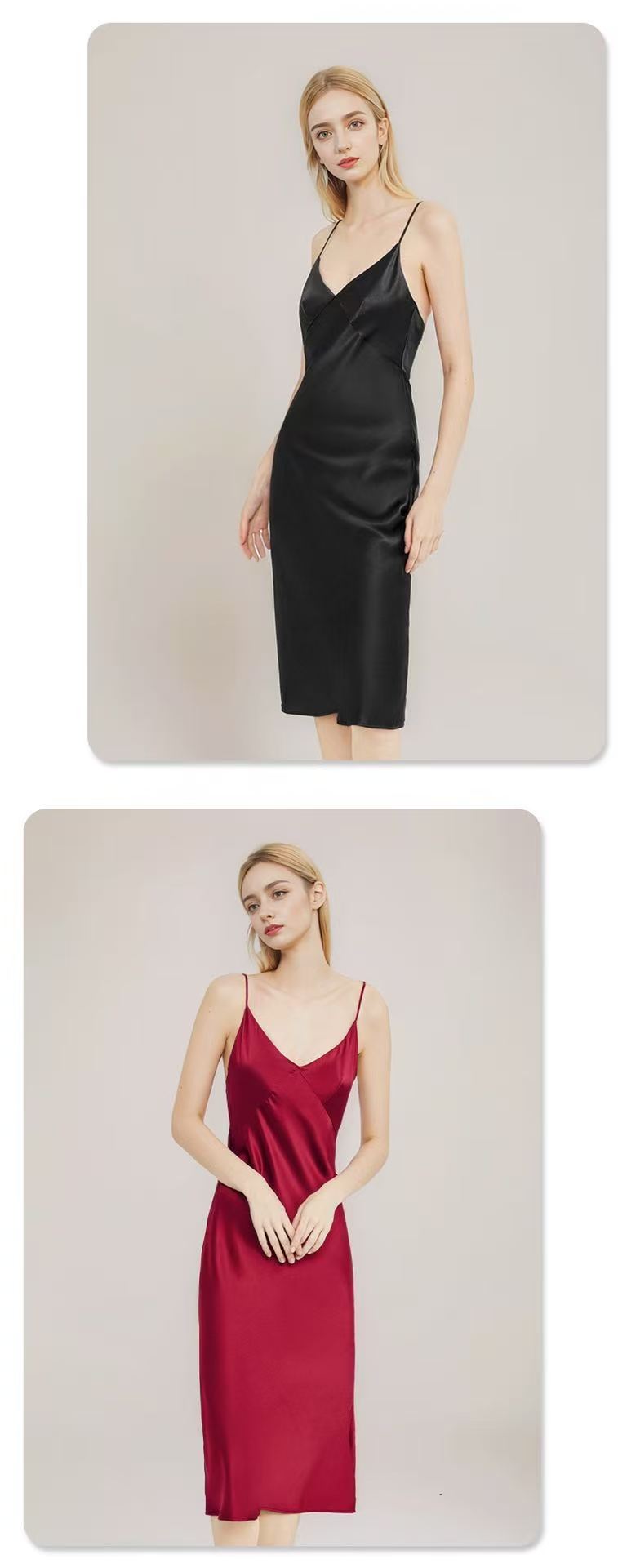 Luxury Pure Mulberry Silk Long Cami Nightdress