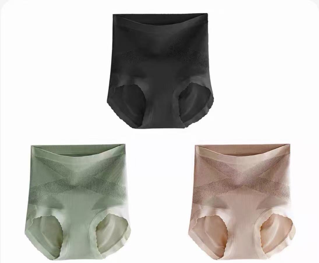 High-Waist Seamless Shaping Briefs – X-Band Tummy Control Sculpt Fit (MEIZHAI) 3-Pack