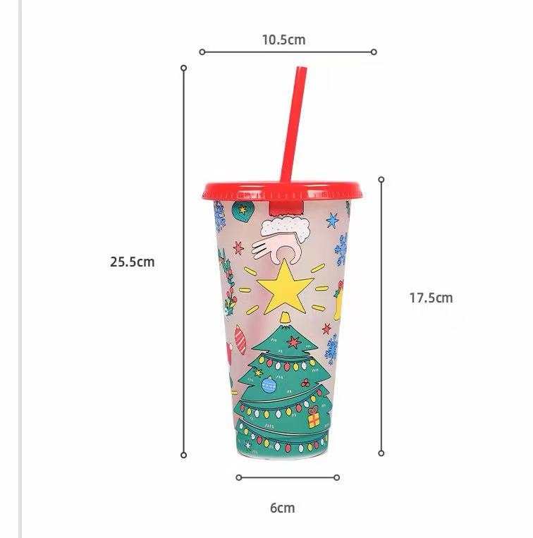 Halloween Color-Changing Tumbler with Straw – 24oz Watch Halloween Magic Appear with Every Ice-Cold Drink((2 Pack))