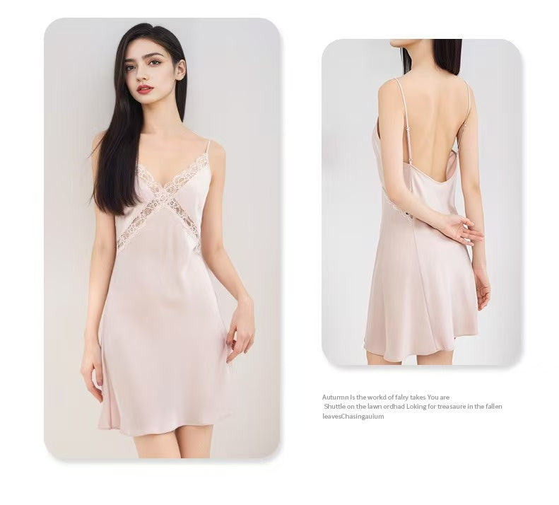 Pure Mulberry Silk Lace Nightdress