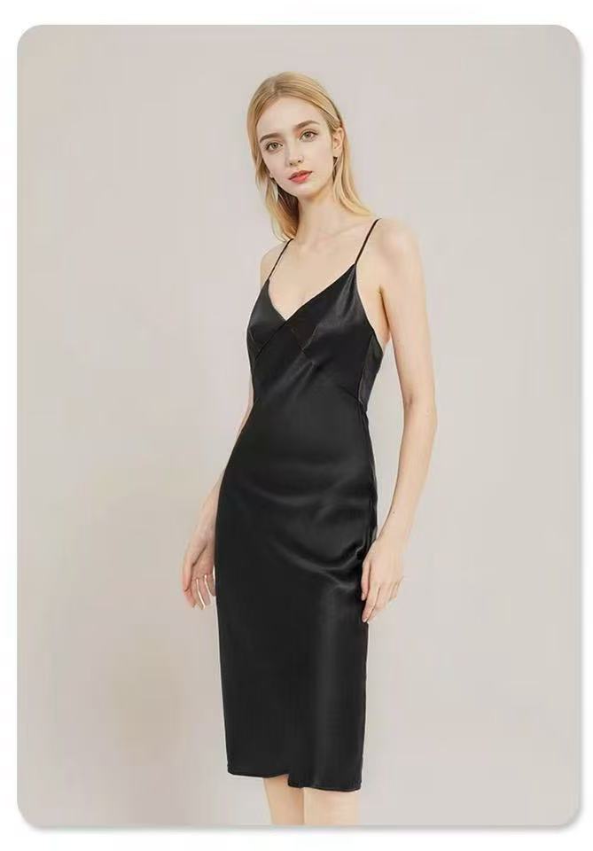 Luxury Pure Mulberry Silk Long Cami Nightdress