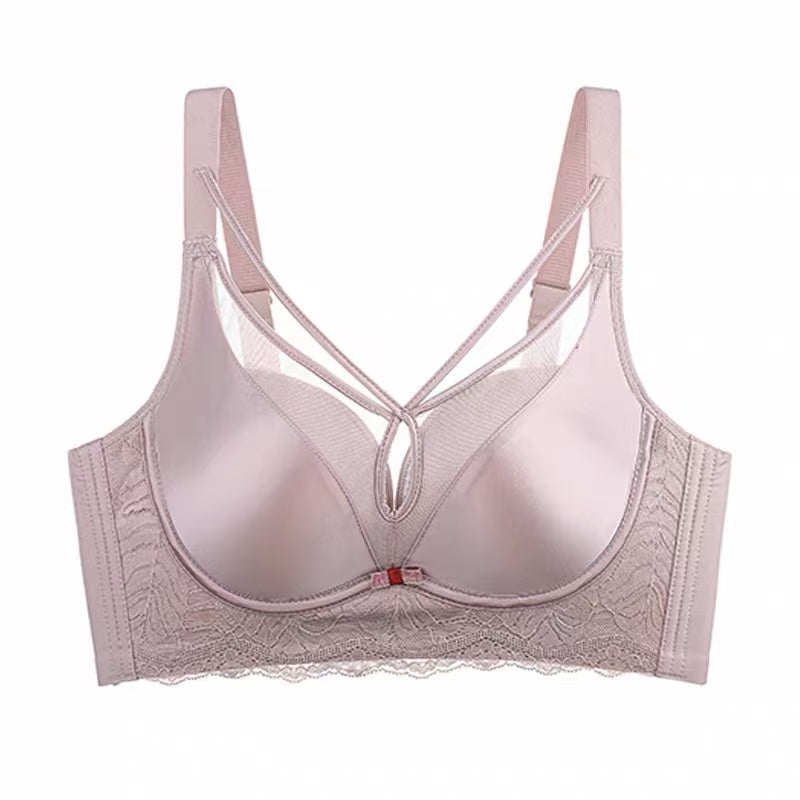 MEIZHAI Wireless Satin Push-Up Bra