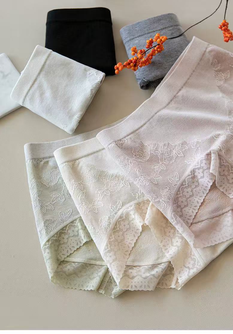 Seamless Jacquard Lace Panties – Soft Comfort Full Coverage (MEIZHAI) 3-Pack
