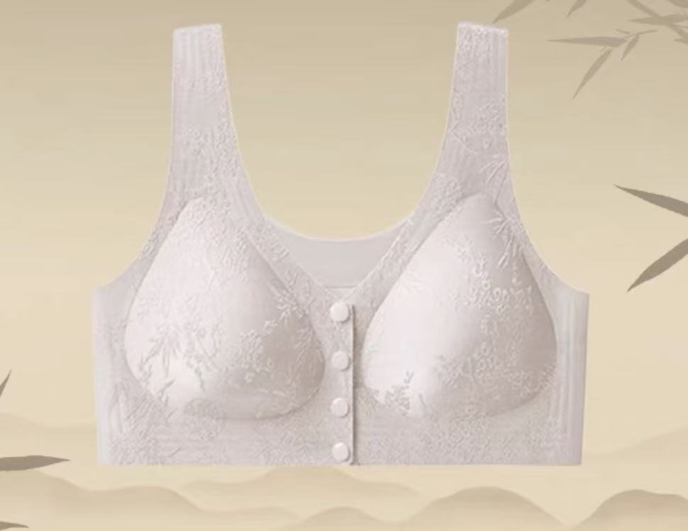MEIZHAI Front-Closure Wireless Push-Up Bra