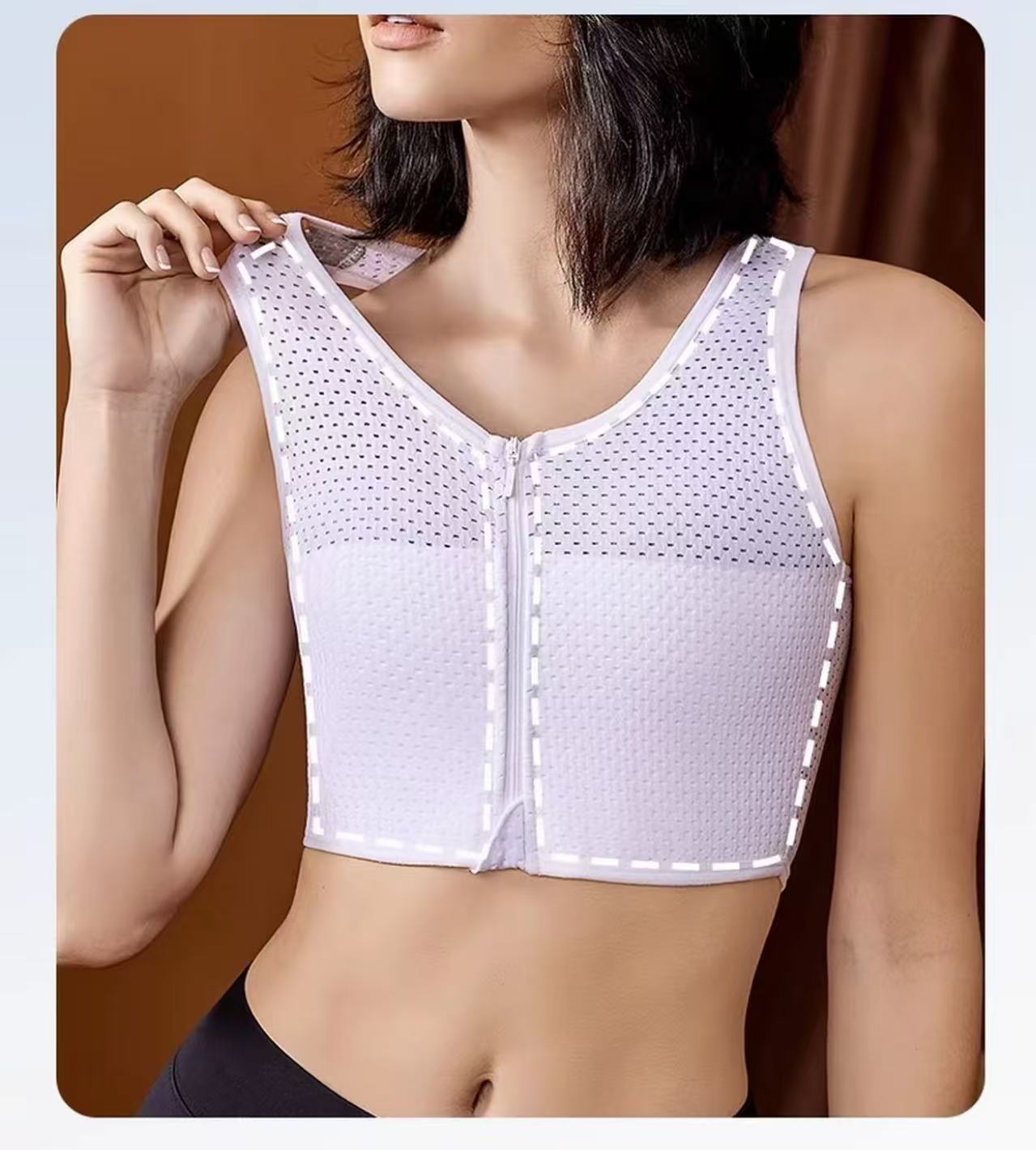 Mesh Graphene Zip Chest Binder | Ultra-Flat & Comfortable