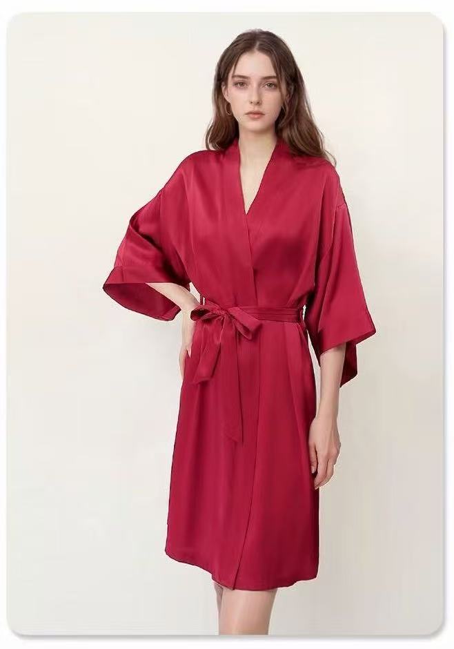Luxury Pure Mulberry Silk Robe | Elegant Sleepwear for Women