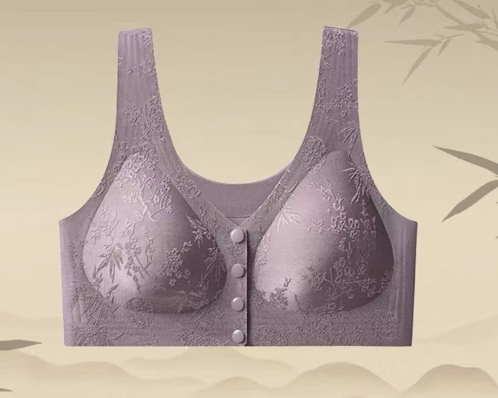 MEIZHAI Front-Closure Wireless Push-Up Bra
