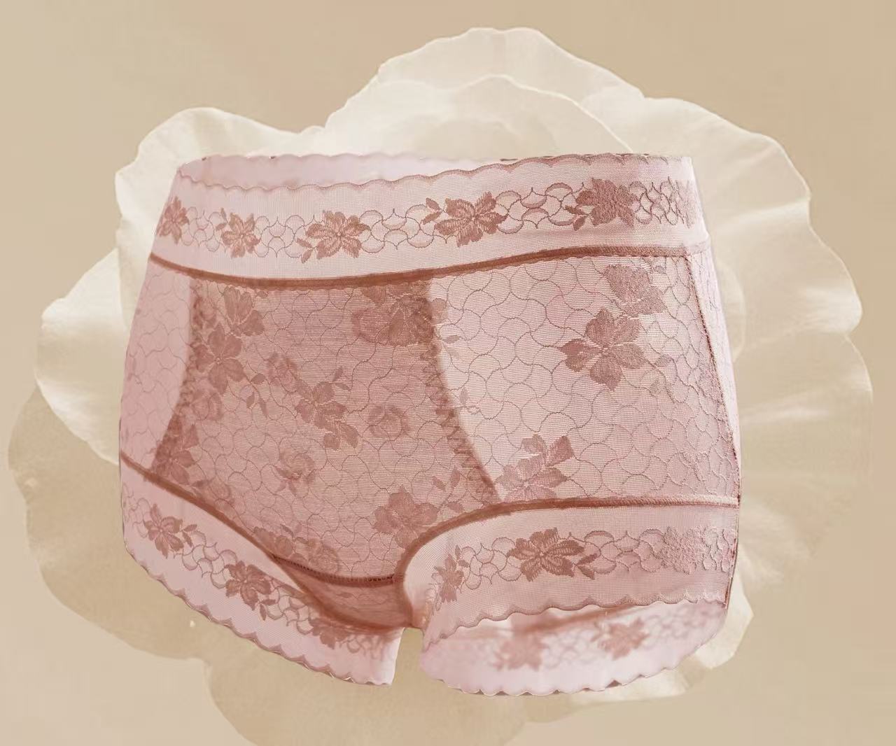 MEIZHAI Camellia-Scented High-Waist Lace Briefs(3-Pack)