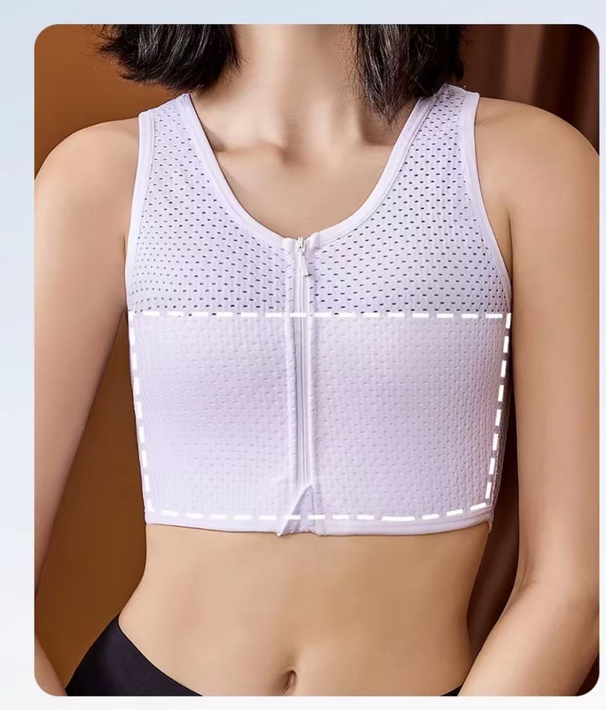 Mesh Graphene Zip Chest Binder | Ultra-Flat & Comfortable