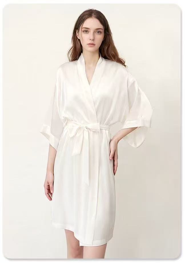 Luxury Pure Mulberry Silk Robe | Elegant Sleepwear for Women