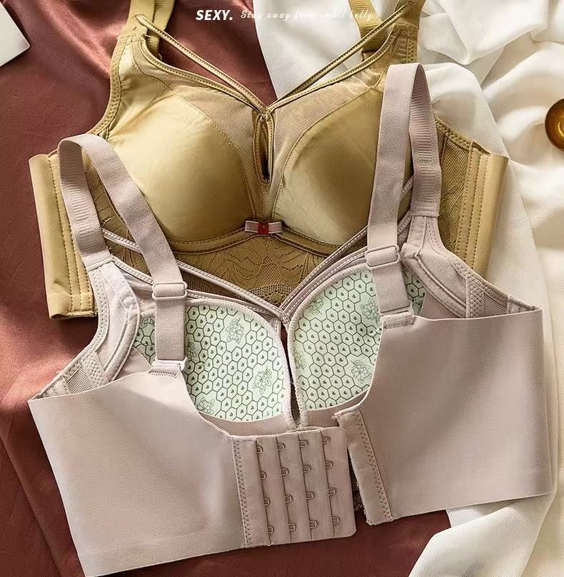 MEIZHAI Wireless Satin Push-Up Bra