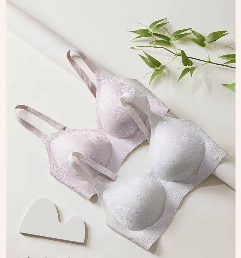 MEIZHAI Wireless Embossed Jacquard Bra