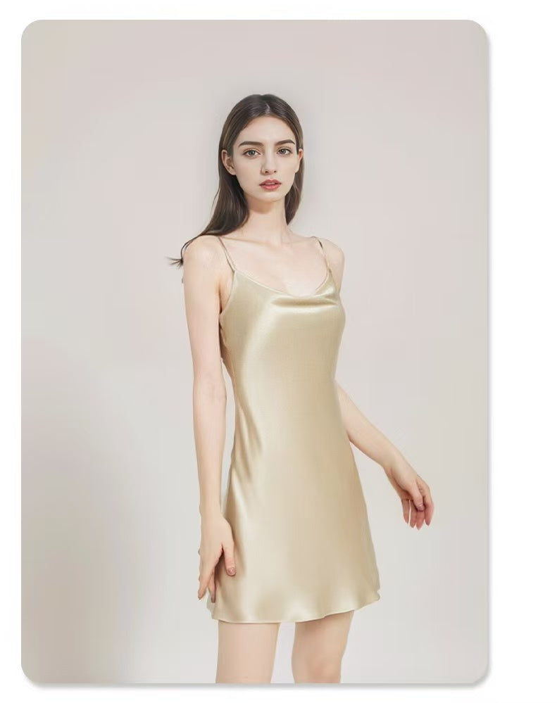 Pure Mulberry Silk Cowl Neck Cami Nightdress
