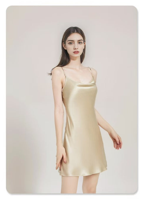 Pure Mulberry Silk Cowl Neck Cami Nightdress