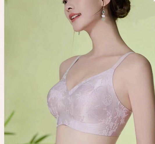 MEIZHAI Wireless Embossed Jacquard Bra