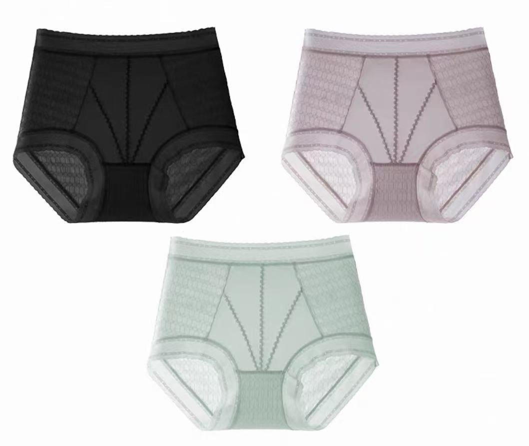 MEIZHAI Hyaluronic Cloud-Feel High-Waist Seamless Briefs(3-Pack)