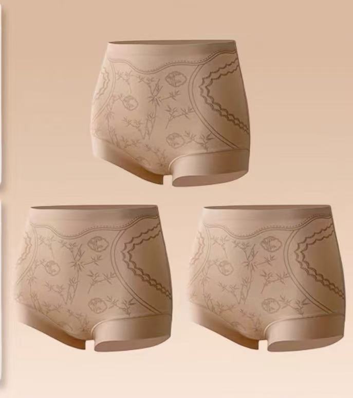 MEIZHAI 3-in-1 Seamless Ice-Silk Women’s Briefs(3-Pack)