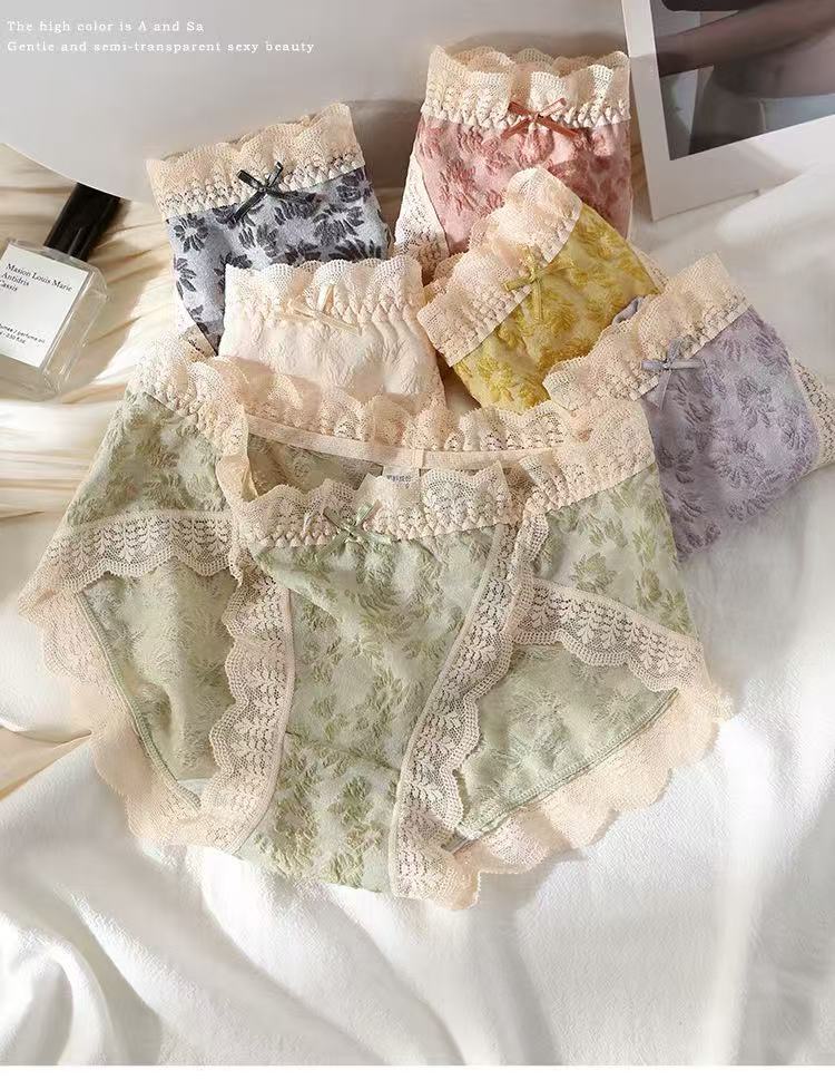 High-Cut Lace Briefs – Soft No-Dig Comfort Fit (MEIZHAI) 3-Pack