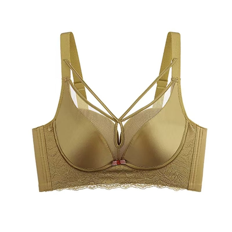 MEIZHAI Wireless Satin Push-Up Bra