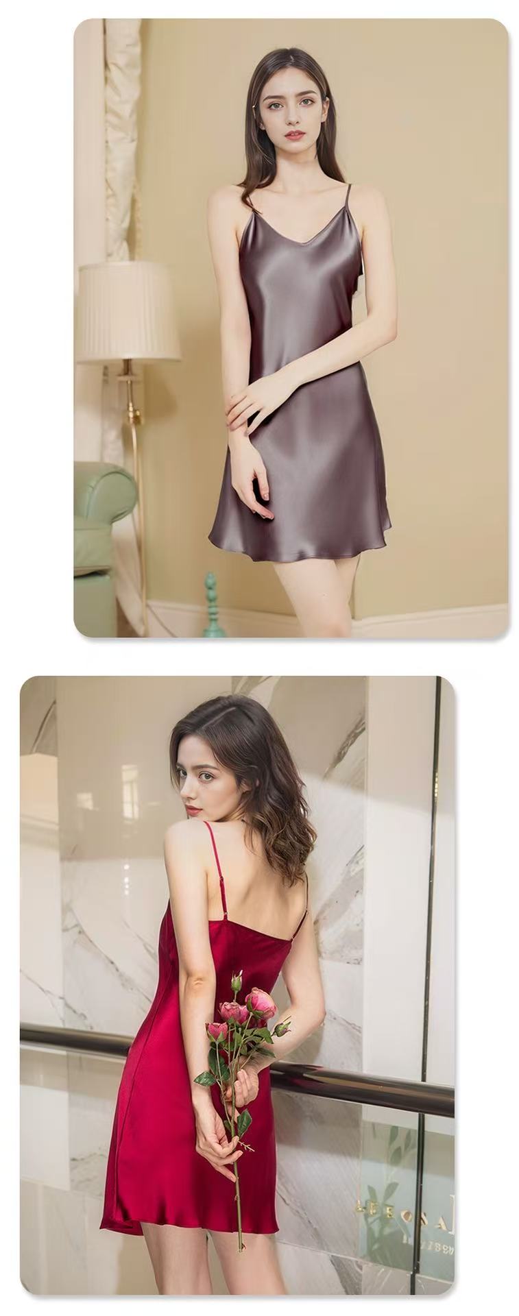 Pure Mulberry Silk V-Neck Cami Nightdress