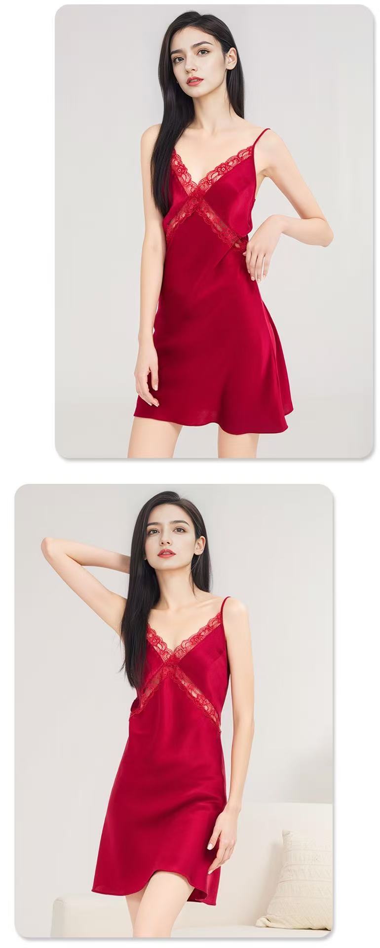 Pure Mulberry Silk Lace Nightdress