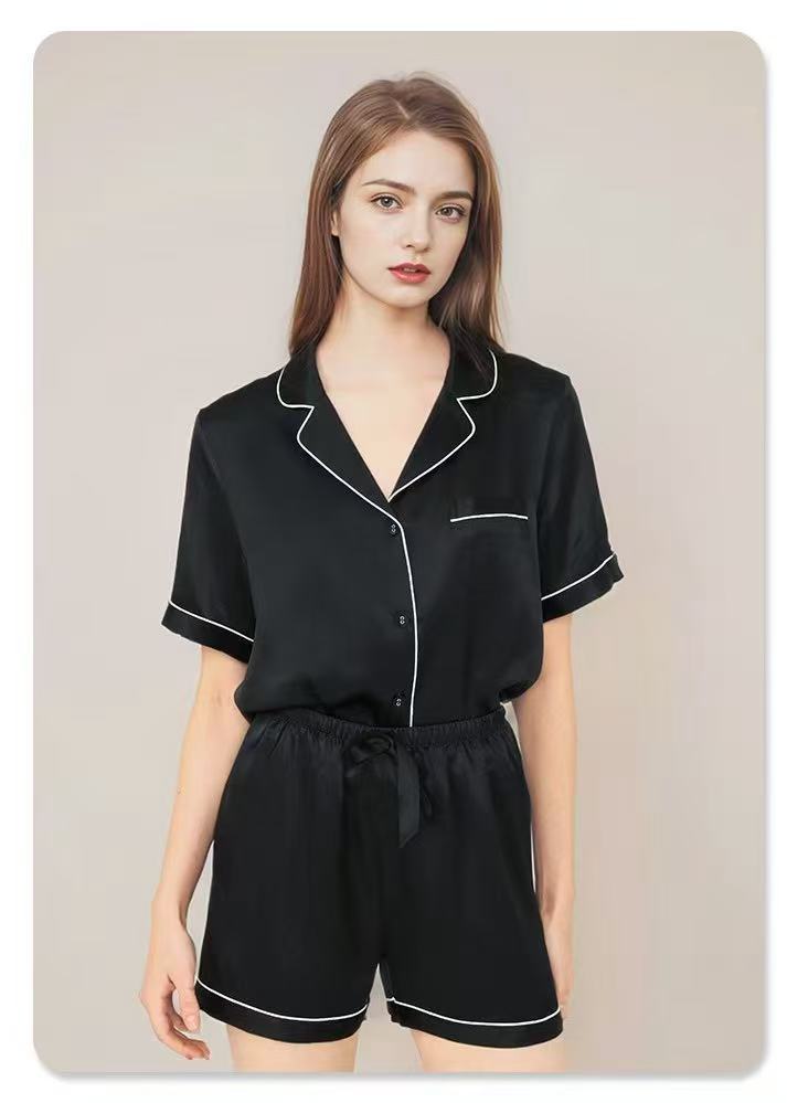 Luxury Pure Mulberry Silk Short Sleeve Sleepwear Set