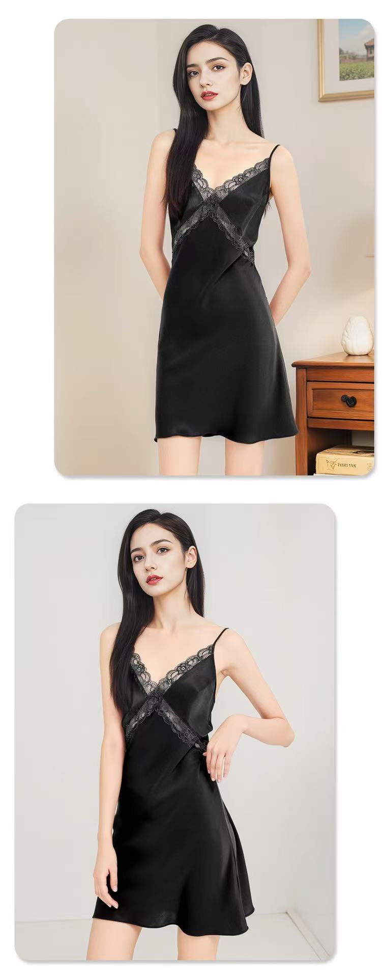 Pure Mulberry Silk Lace Nightdress