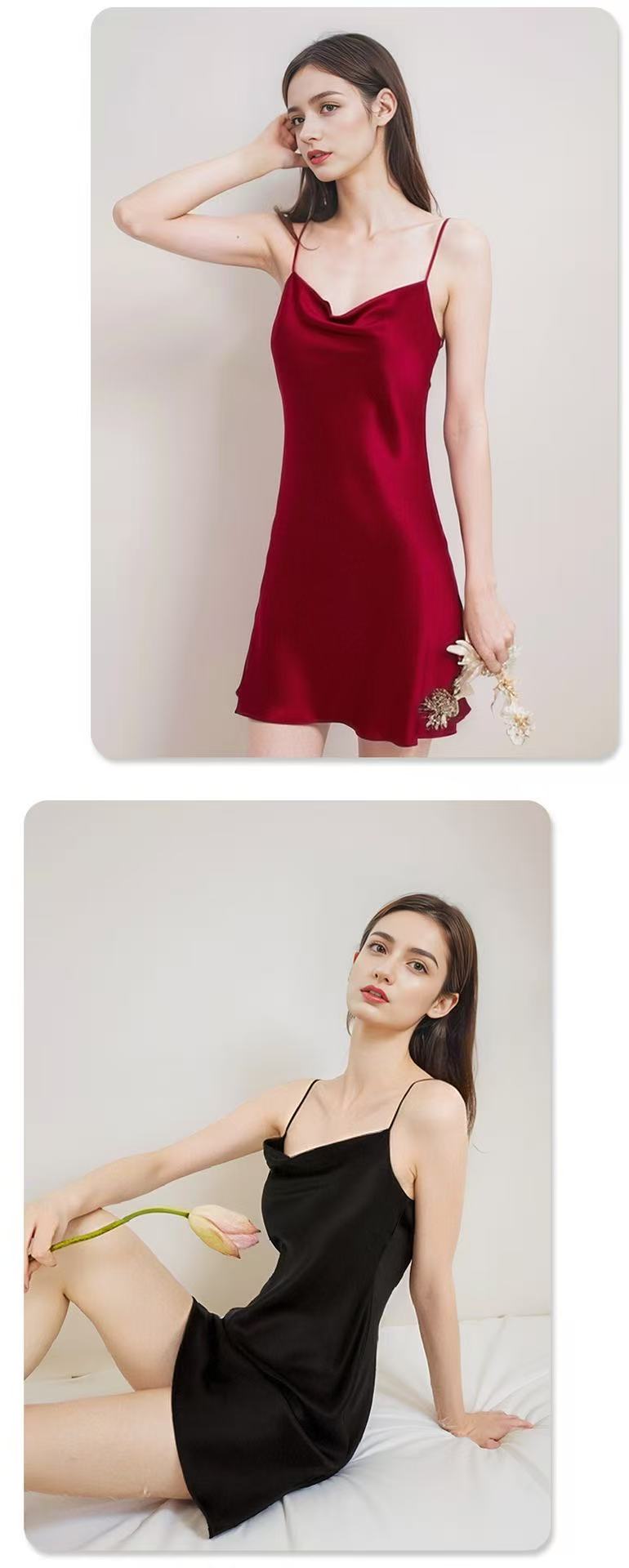 Pure Mulberry Silk Cowl Neck Cami Nightdress